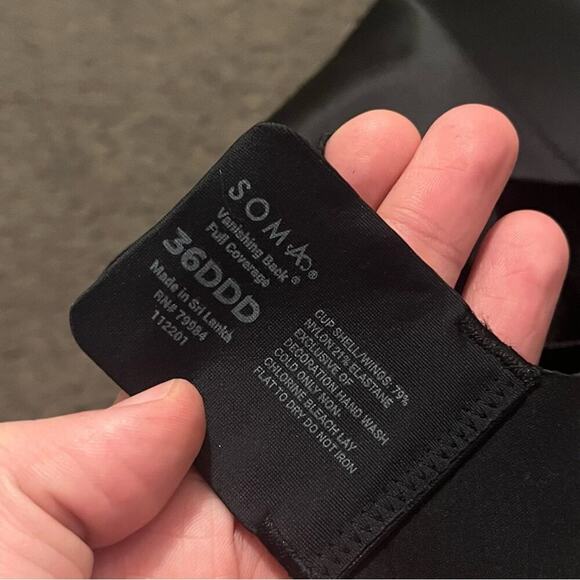 Soma Full Coverage Vanishing Back Bra In Black NWT - Picture 5 of 5